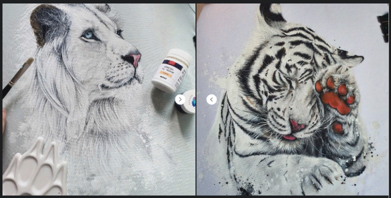 [Роспись по ткани] Даша Лисенкова - Белые лев и ти_0.png